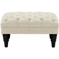 Chester Max Footstool, light beige, Leg colour: black