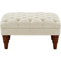 Chester Max Footstool, light beige, Leg colour: dark oak
