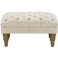 Chester Max Footstool, light beige, Leg colour: wax black