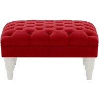 Chester Max Footstool, dark red, Leg colour: white