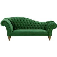 Chester Chaise Lounge Sofa, dark green, Leg colour: like oak