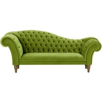 Chester Chaise Lounge Sofa, olive green, Leg colour: wax black