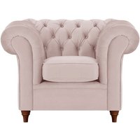 Chesterfield Armchair, lilac, Leg colour: dark oak