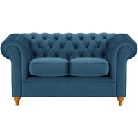 Chesterfield 2 Seater Sofa, blue, Leg colour: aveo