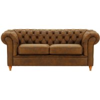 Chesterfield 3 Seater Sofa, Brown, Leg colour: aveo
