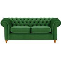 Chesterfield 3 Seater Sofa, dark green, Leg colour: aveo