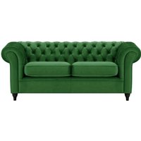 Chesterfield 3 Seater Sofa, dark green, Leg colour: black