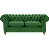 Chesterfield 3 Seater Sofa, dark green, Leg colour: wax black