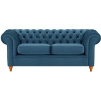 Chesterfield 3 Seater Sofa, blue, Leg colour: aveo