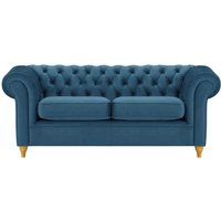 Chesterfield 3 Seater Sofa, blue, Leg colour: like oak