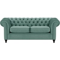 Chesterfield 3 Seater Sofa, dirty blue, Leg colour: black