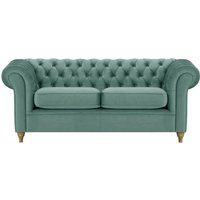 Chesterfield 3 Seater Sofa, dirty blue, Leg colour: wax black