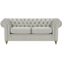 Chesterfield 3 Seater Sofa, silver, Leg colour: wax black
