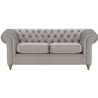Chesterfield 3 Seater Sofa, grey, Leg colour: wax black