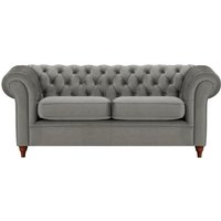 Chesterfield 3 Seater Sofa, graphite, Leg colour: dark oak