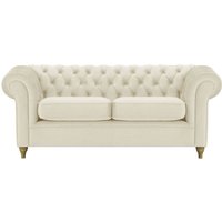 Chesterfield 3 Seater Sofa, light beige, Leg colour: wax black