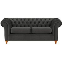 Chesterfield 3 Seater Sofa, black, Leg colour: aveo