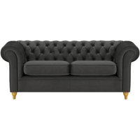 Chesterfield 3 Seater Sofa, black, Leg colour: like oak