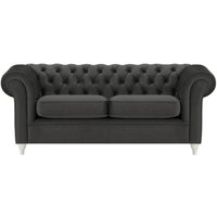 Chesterfield 3 Seater Sofa, black, Leg colour: white