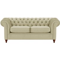 Chesterfield 3 Seater Sofa, mink, Leg colour: dark oak