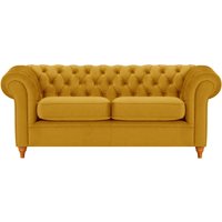 Chesterfield 3 Seater Sofa, mustard, Leg colour: aveo