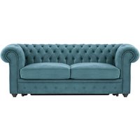 Chesterfield Max Borneo three-seater sofa bed, dirty blue, Leg colour: black