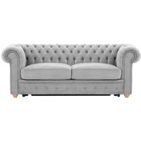 Chesterfield Max Borneo three-seater sofa bed, silver, Leg colour: aveo