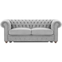 Chesterfield Max Borneo three-seater sofa bed, silver, Leg colour: dark oak