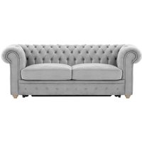 Chesterfield Max Borneo three-seater sofa bed, silver, Leg colour: wax black