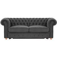Chesterfield Max Borneo three-seater sofa bed, graphite, Leg colour: aveo