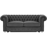 Chesterfield Max Borneo three-seater sofa bed, graphite, Leg colour: white