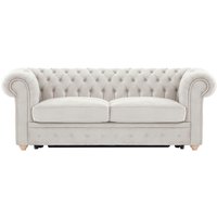 Chesterfield Max Borneo three-seater sofa bed, light beige, Leg colour: like oak