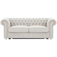 Chesterfield Max Borneo three-seater sofa bed, light beige, Leg colour: white