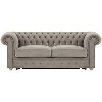 Chesterfield Max Borneo three-seater sofa bed, mink, Leg colour: wax black
