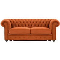 Chesterfield Max Borneo three-seater sofa bed, V 33 - Rust, Leg colour: black