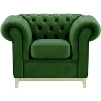 Chesterfield Wood Armchair, dark green, Leg colour: white
