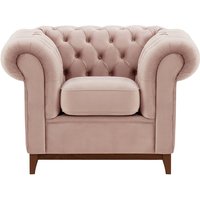 Chesterfield Wood Armchair, lilac, Leg colour: dark oak