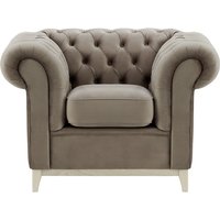Chesterfield Wood Armchair, grey, Leg colour: white