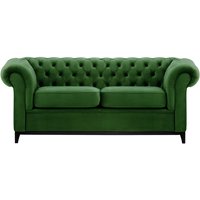 Chesterfield Wood 3-Seater Sofa, dark green, Leg colour: black