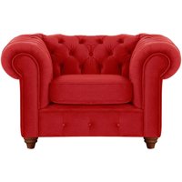Chesterfield Max Armchair, dark red, Leg colour: dark oak
