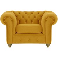 Chesterfield Max Armchair, mustard, Leg colour: wax black