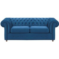 Chesterfield Max 2 Seater Sofa Bed, blue, Leg colour: wax black