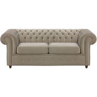 Chesterfield Max 2 Seater Sofa Bed, mink, Leg colour: dark oak