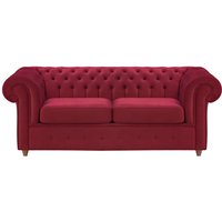 Chesterfield Max 2 Seater Sofa Bed, dark red, Leg colour: aveo