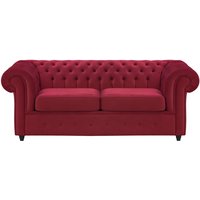 Chesterfield Max 2 Seater Sofa Bed, dark red, Leg colour: black