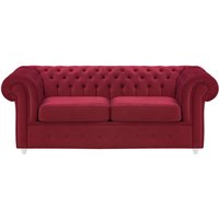 Chesterfield Max 2 Seater Sofa Bed, dark red, Leg colour: white