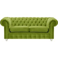 Chesterfield Max 2 Seater Sofa, olive green, Leg colour: white