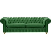Chesterfield Max 3 Seater Sofa, dark green, Leg colour: wax black