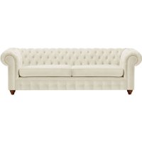 Chesterfield Max 3 Seater Sofa, light beige, Leg colour: dark oak