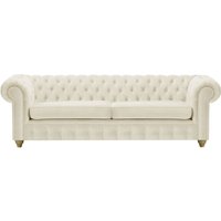 Chesterfield Max 3 Seater Sofa, light beige, Leg colour: wax black